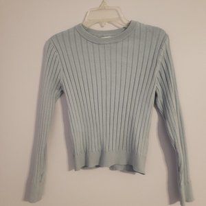 Girls Size 11-12 Blue Ribbed Fitted Sweater by Zara